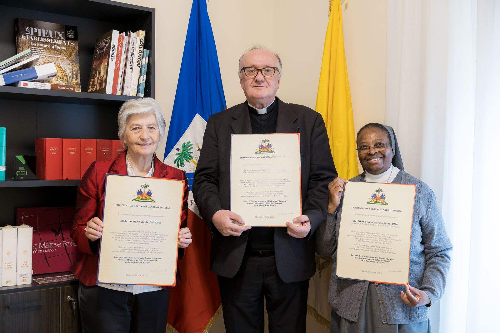 Inauguration des nouveaux locaux de l’ambassade d’Haïti près le Saint-Siège, trois personnalités honorées